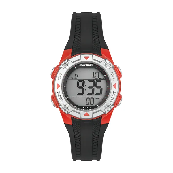 Mormaii Digital Masculino com Pulseira Preta e Resistência à