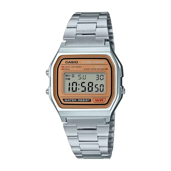 Casio Digital A158WEA-9DF Prata Vintage