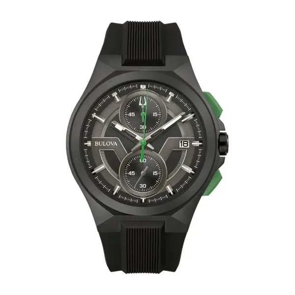 Bulova Masculin Esportivo 98B381 Machine Preto-verde