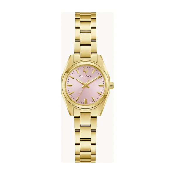 Bulova Surveyor Feminino Aço Dourado Safira 97L187