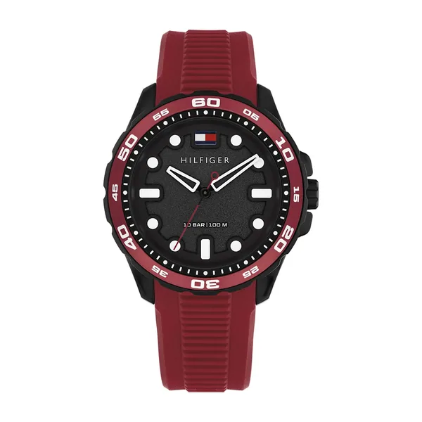 Tommy Hilfiger Regatta Masculino Em Borracha Vermelh